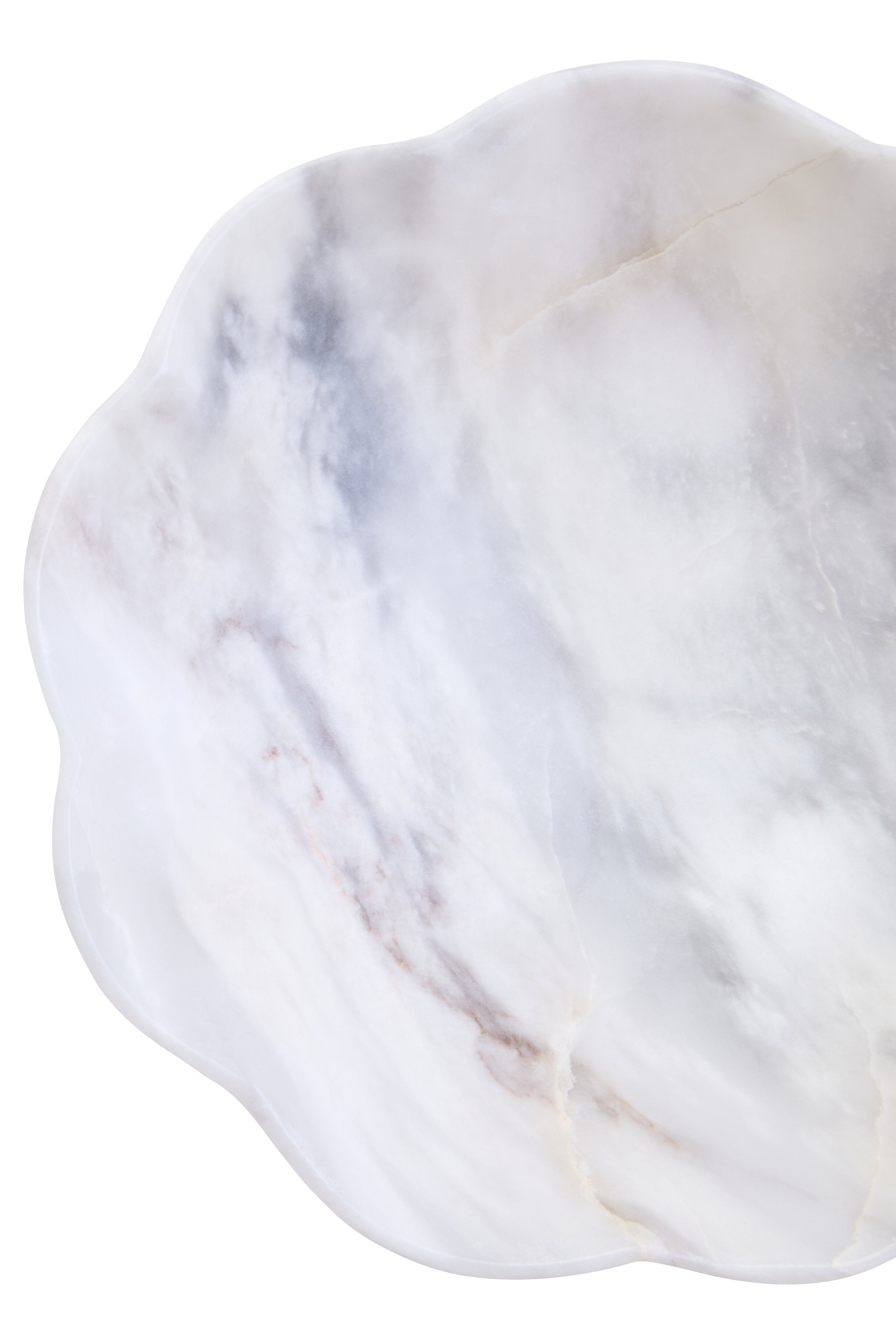 Visso White Marble Scalloped Bowl | Small